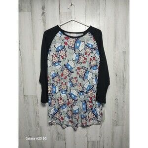 LuLaRoe Women's Size Gray Randy Shirt Patriotic Uncle Sam Stars 3XL